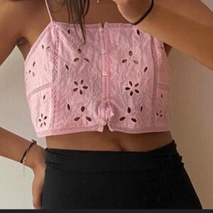 NWT Zara Pink Crop Camisole Bustier S